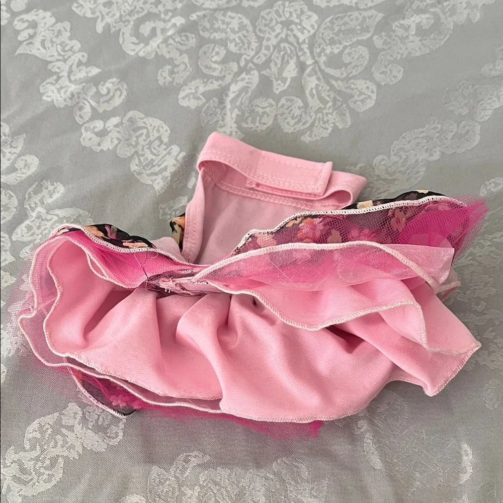 Floral Pink and Black Sheer dog dress
